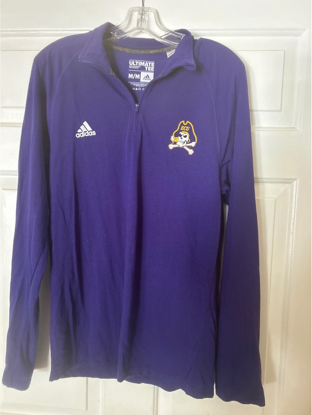 Adidas Ultimate Tee Medium Purple ECU Pirates 1/4 Zip Pullover Shirt